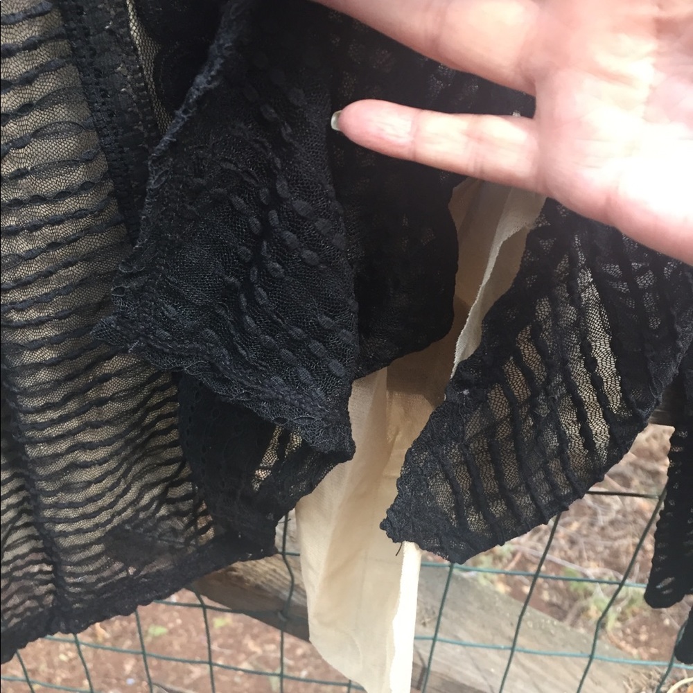 Max Studio flowy black tulle top,vintage sheer long sleeve blouse - Picture 9 of 12